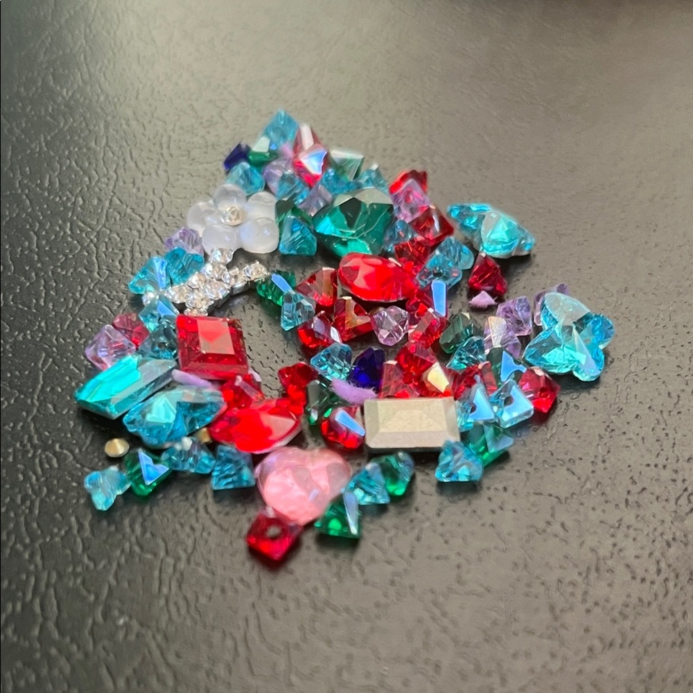 Mixed Decorative Gems - Red, Teal, Purple, Pink LUX LOOK